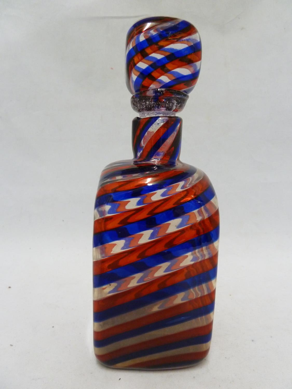 Barovier or Fratelli Toso - a glass decanter and stopper, of rectangular section and of spiraled - Image 4 of 8