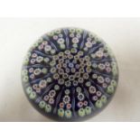 Perthshire - a glass paperweight, concentric millifiori canes interspersed with candy twist canes,