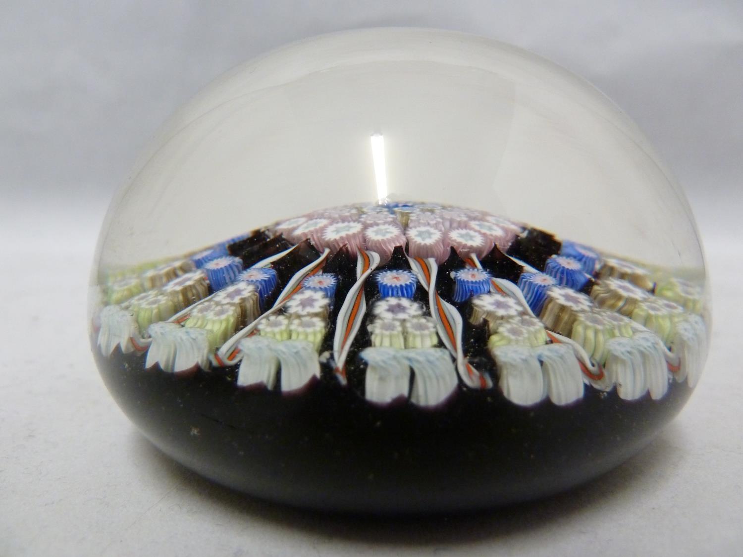 Perthshire - a glass paperweight, concentric millifiore canes, interspersed with candy twist - Image 2 of 4