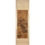 A CHINESE 'RIVER LANDSCAPE' HANGING SCROLL