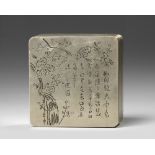 A CHINESE 'PRUNUS' BOX AND COVER