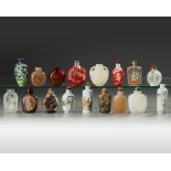 A GROUP OF SEVENTEEN CHINESE SNUFF BOTTLES