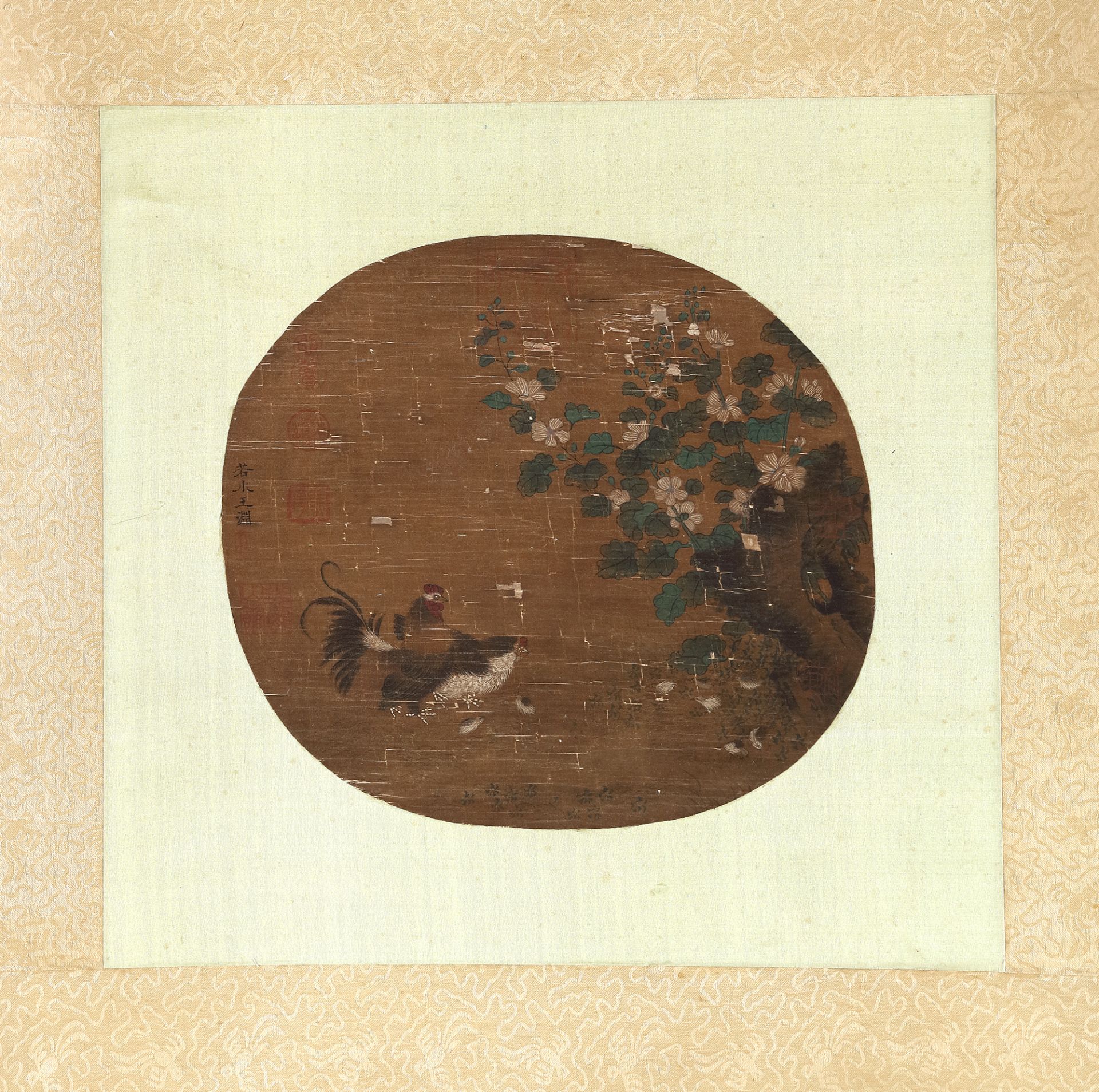 A CHINESE 'COCKERELS' HANGING SCROLL - WANG RUOSHUI