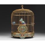 A CHINESE CLOISONNÉ ENAMEL BIRD CAGE