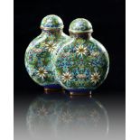 A CHINESE CLOISONNE ENAMEL CONJOINED SNUFF BOTTLE
