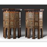 A PAIR OF VERY LARGE AND IMPRESSIVE OTTOMAN TABLES