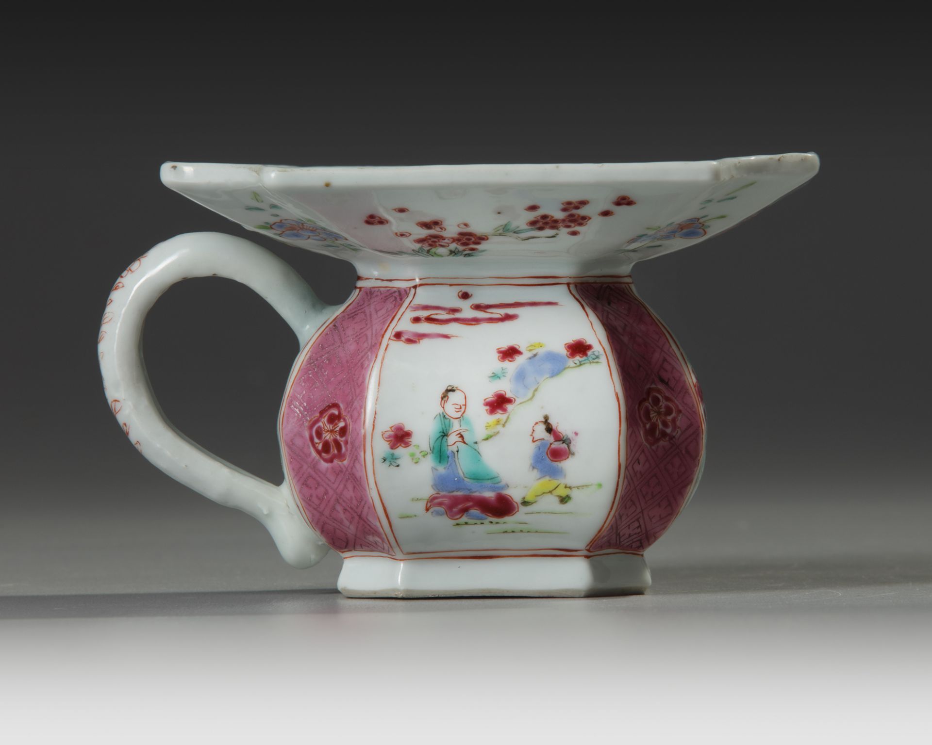 A CHINESE FAMILLE ROSE SPITTOON