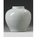 A CHINESE WHITE-GLAZED 'DRAGON' JAR