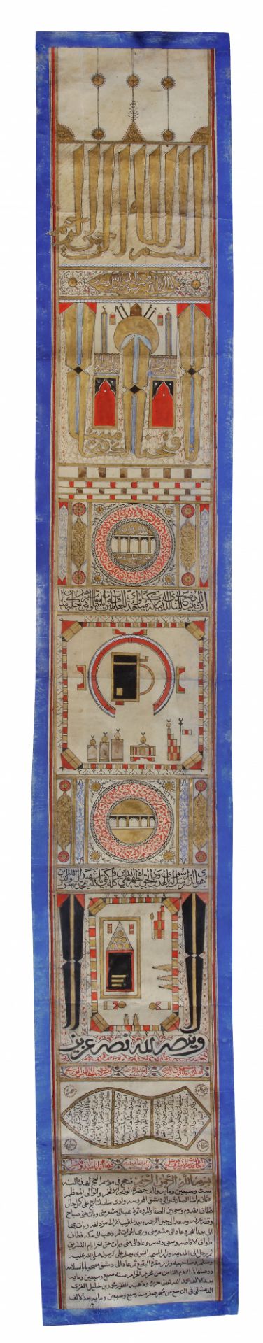 AN ILLUMINATED HAJJ SCROLL