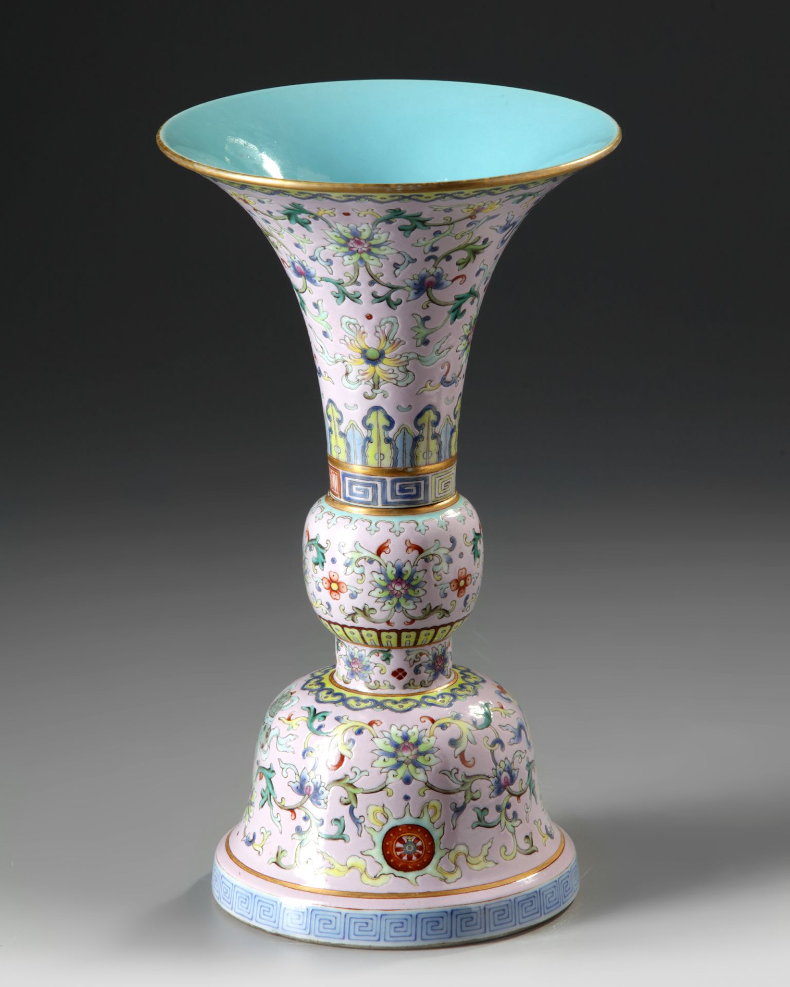 A CHINESE FAMILLE ROSE GU-VASE - Image 3 of 5
