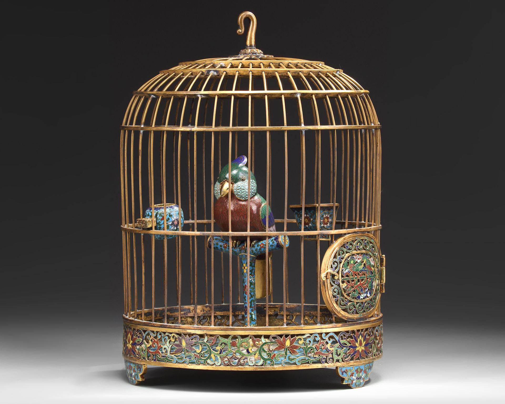 A CHINESE CLOISONNÉ ENAMEL BIRD CAGE - Bild 2 aus 12