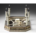 A RARE EBONY WOOD AND IVORY MINIATURE OF THE KAABA