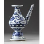 A CHINESE BLUE AND WHITE XUANDE-STYLE EWER