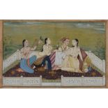 AN INDIAN MINIATURE DEPICTING A LOVING COUPLE
