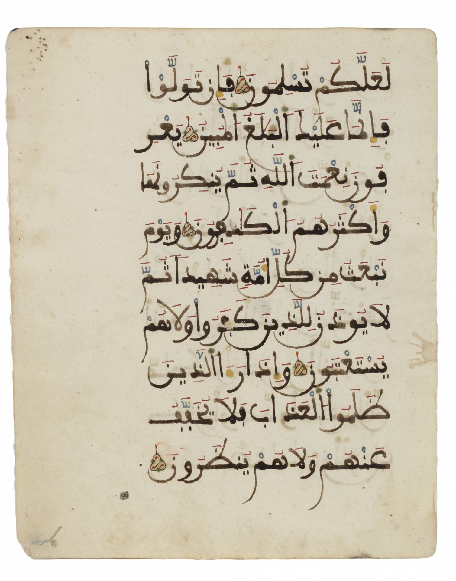 TWO QURAN FOLIA IN MAGHRIBI SCRIPT, NORTH AFRICA OR ANDALUSIA, 13TH-14TH CENTURY - Bild 4 aus 5