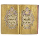 AN ILLUMINATED QURAN, COPIED BY MUSTAFA HELMI IBN AHMAD, STUDENT OF MEHMED KAMIL, OTTOMAN, TURKEY, D