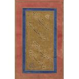 A SAFAVID CALLIGRAPHIC QUATRAIN ON A GOLD GROUND, PERSIA, 17TH CENTURY