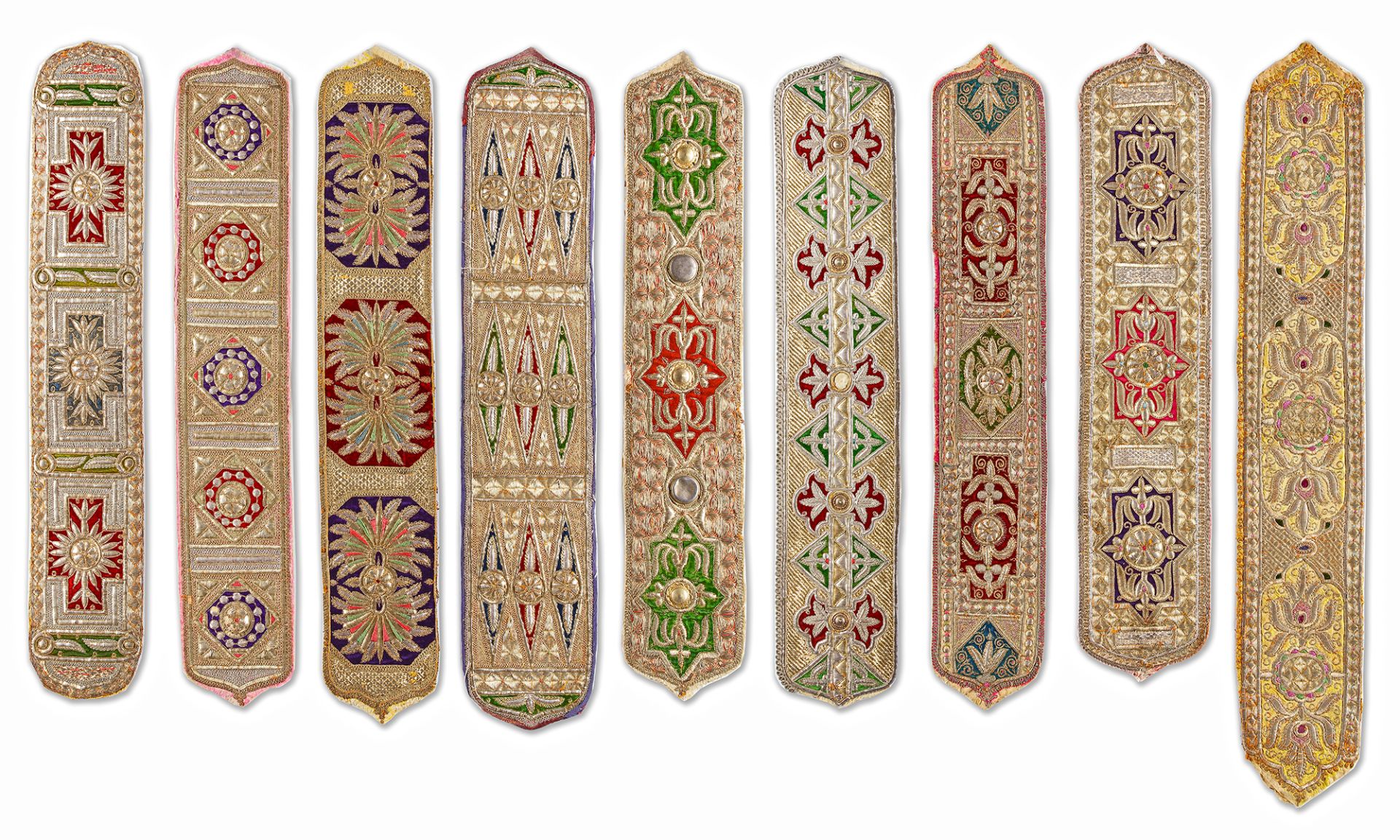 A GROUP OF NINE UZBEKI HEADDRESSES, BUKHARA, 19TH-20TH CENTURY - Image 2 of 2