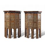 A PAIR OF LARGE AND IMPRESSIVE DECAGONAL OTTOMAN TABLES, SYRIA, 19TH CENTURY