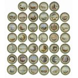 AN EXTRAORDINARY SET OF 40 PARIS PORCELAIN PLATES, PARIS, CIRCA 1850