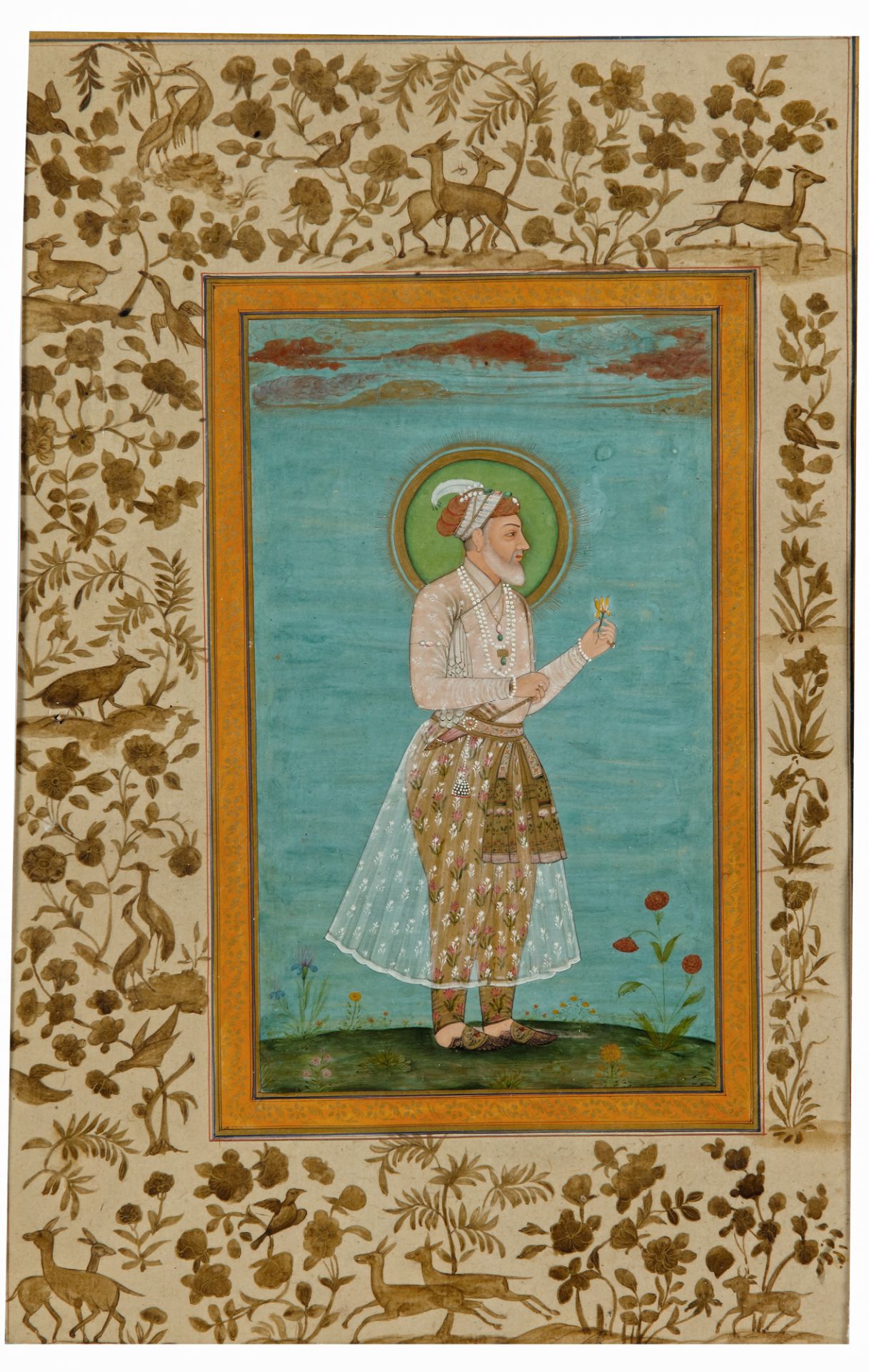 A MUGHAL MINIATURE DEPICTING AURANGZEB, INDIA, 19TH CENTURY