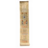 FIVE CHAPTERS OF THE QURAN WRITTEN ON A PAPER SCROLL, OTTOMAN, 19TH CENTURY