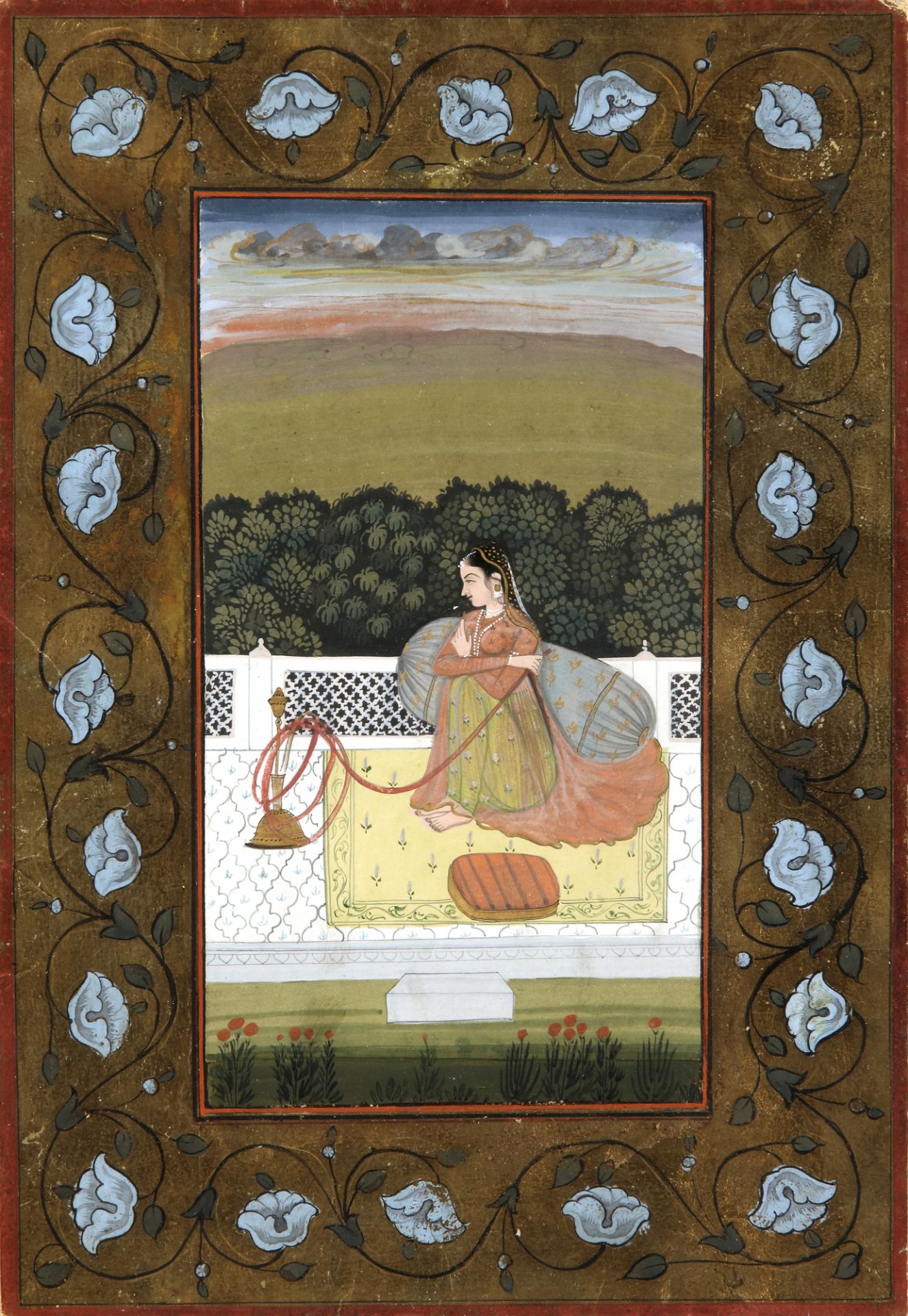 A MINIATURE DEPICTING A MUGHAL LADY, INDIA, 19TH CENTURY