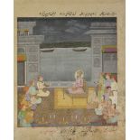 SHAH JAHAN ENTERTAINED WITH MUSIC AT NIGHT BY A GROUP OF MUSICIANS, INDIA, BIKANER 18TH CENTURY