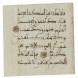 A QURAN LEAF IN MAGHRIBI SCRIPT ON PAPER, ANDALUSIA, 13TH CENTURY