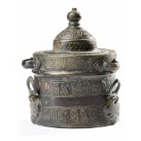 A BRONZE INKWELL, KHURASAN 12TH-13TH CENTURY