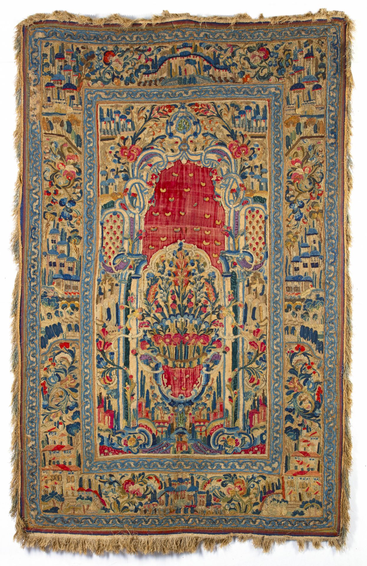 AN OTTOMAN EMBROIDERED APPLIQUÉ WOOL PRAYER PANEL BANYA LUKA, TURKEY, END OF 18TH CENTURY - Image 2 of 2