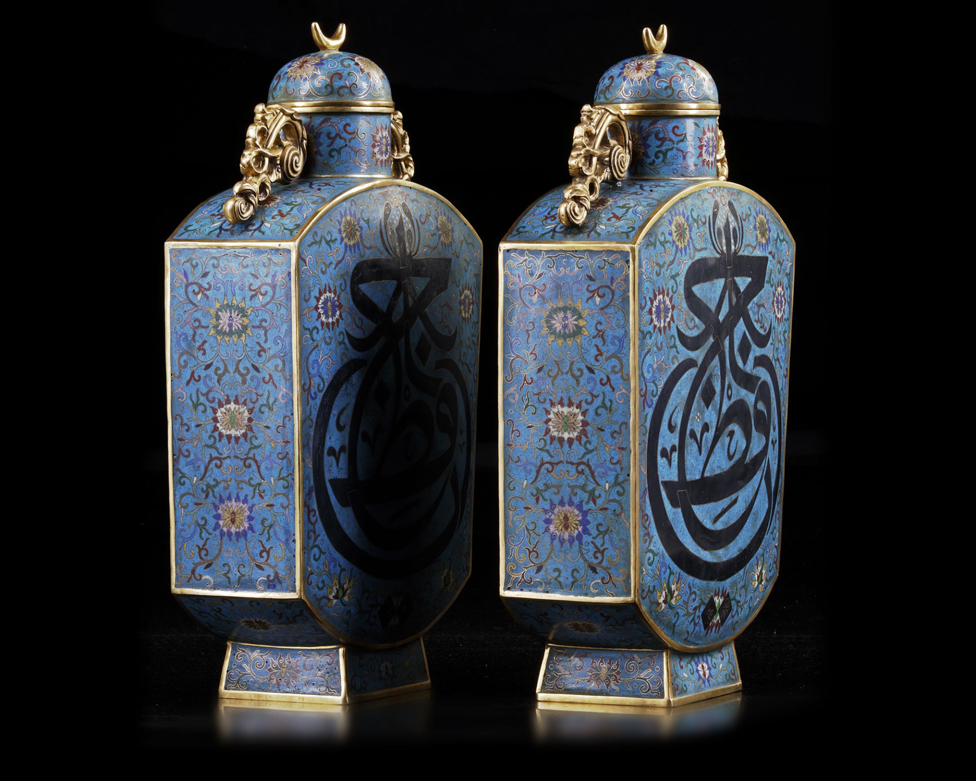 A PAIR OF LARGE CLOISONNÉ FLASKS AND COVERS, CHINA, CIRCA 1900 - Image 8 of 12