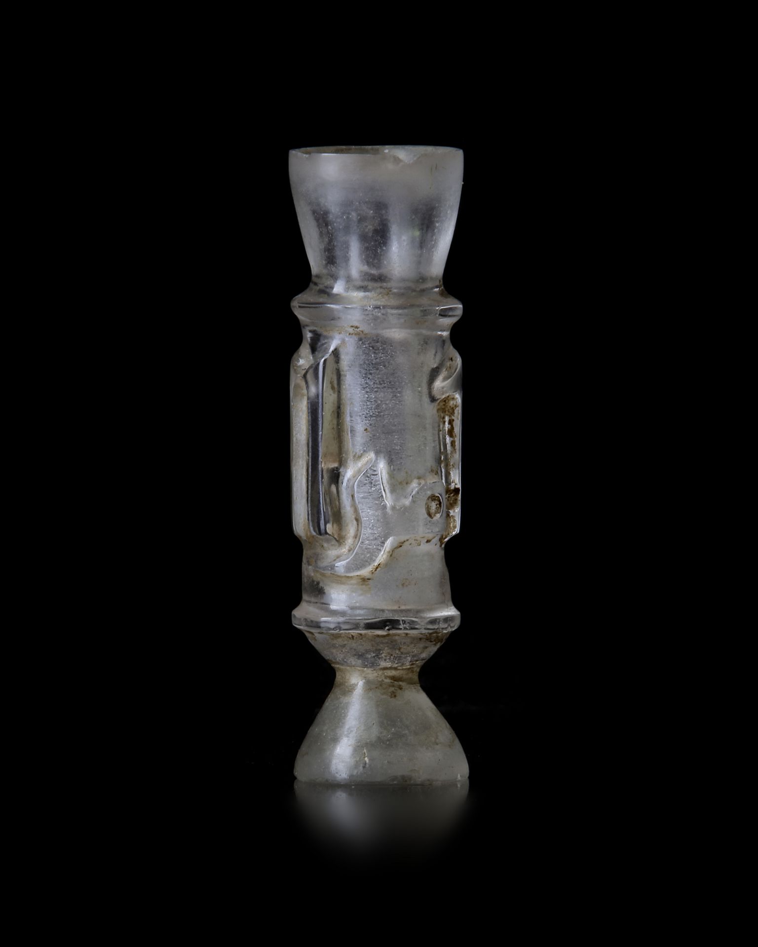 A FRAMENTARY FATIMID ROCK CRYSTAL MOLAR FLASK, EGYPT, 10TH CENTURY - Bild 2 aus 14