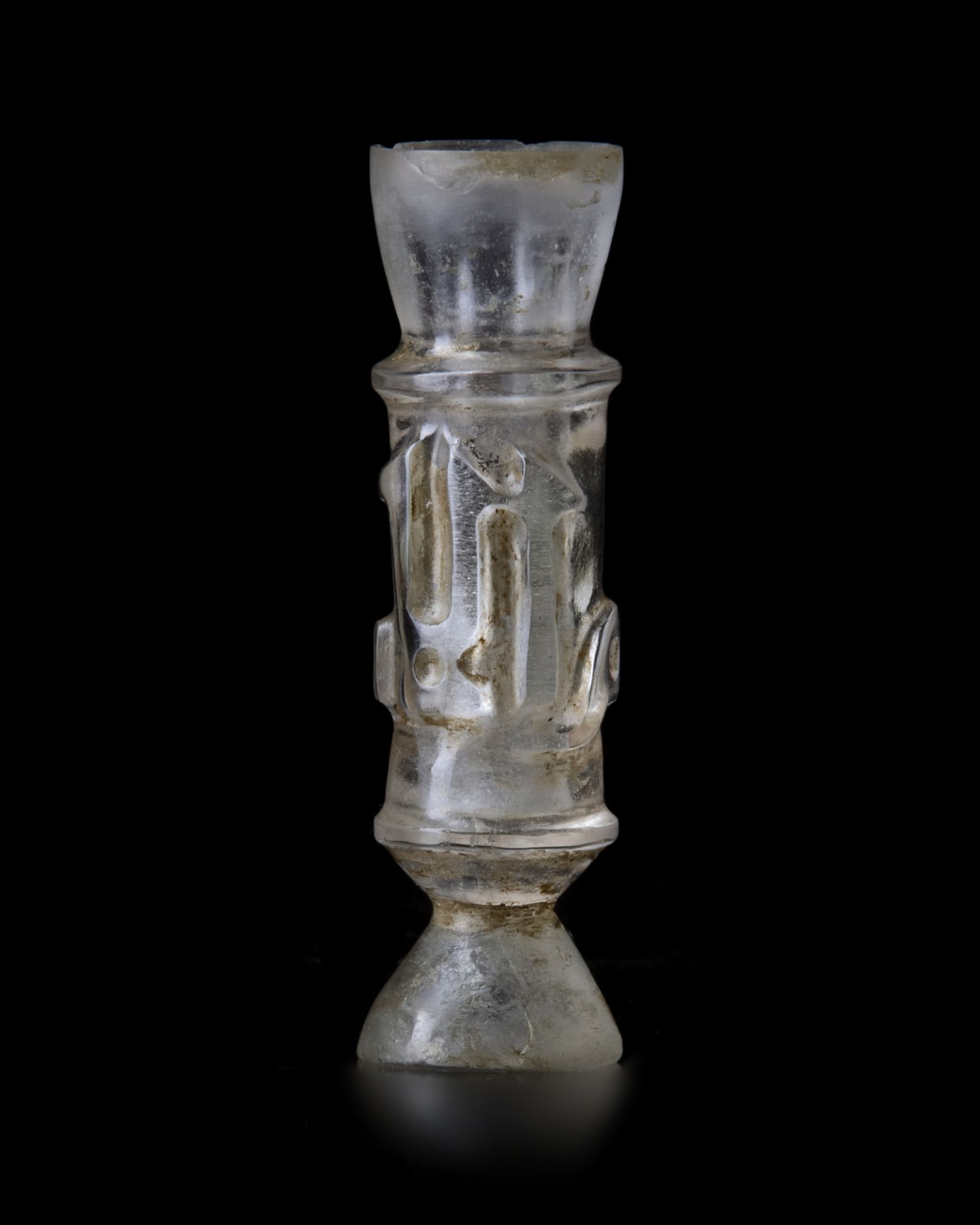 A FRAMENTARY FATIMID ROCK CRYSTAL MOLAR FLASK, EGYPT, 10TH CENTURY - Bild 4 aus 14