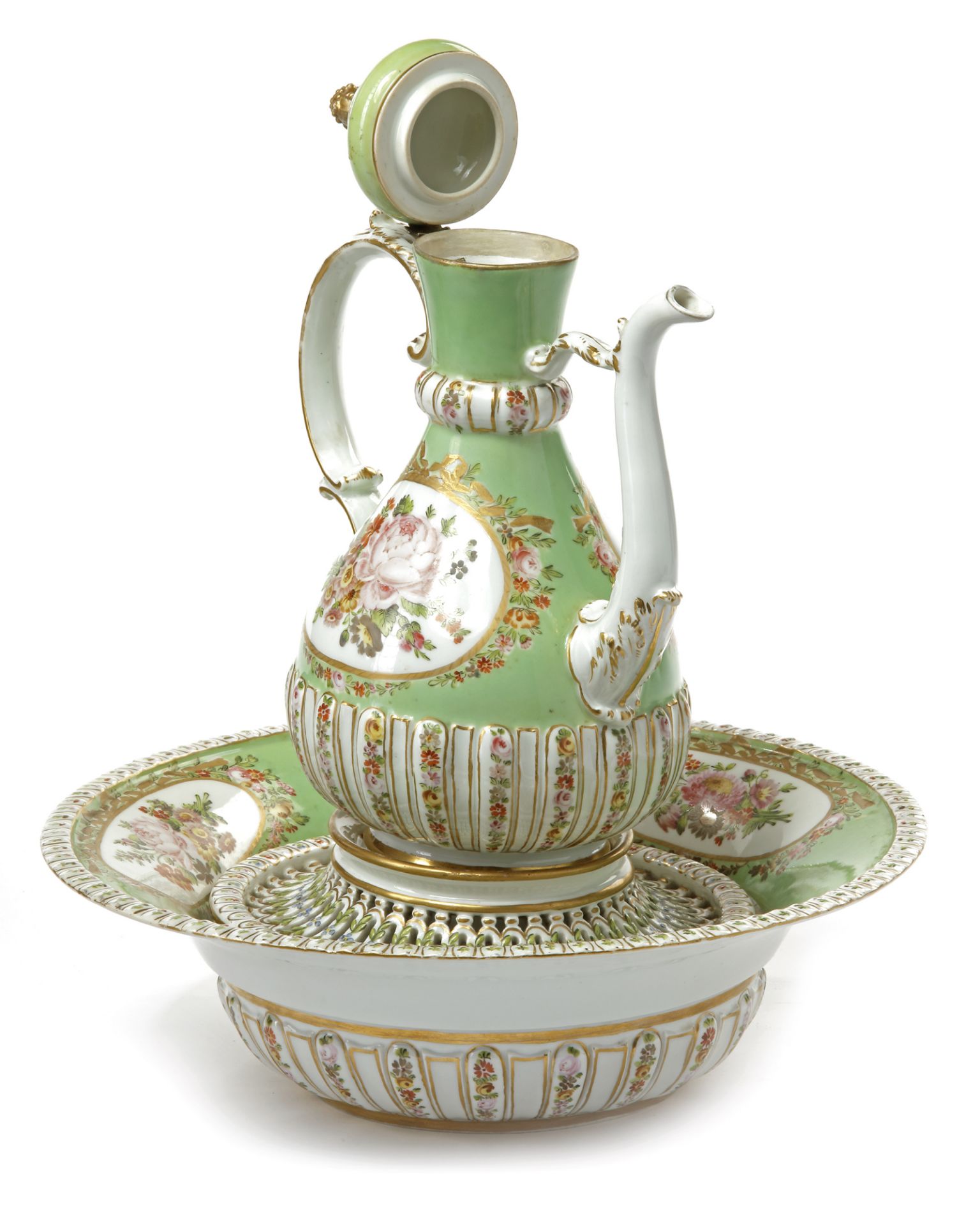 MEISSEN MARCOLINI PERIOD EWER AND BASIN( LEGEN-IBRIK) MARKED COUNT MARCOLINI (1774-1814) MADE FOR TH - Image 8 of 12