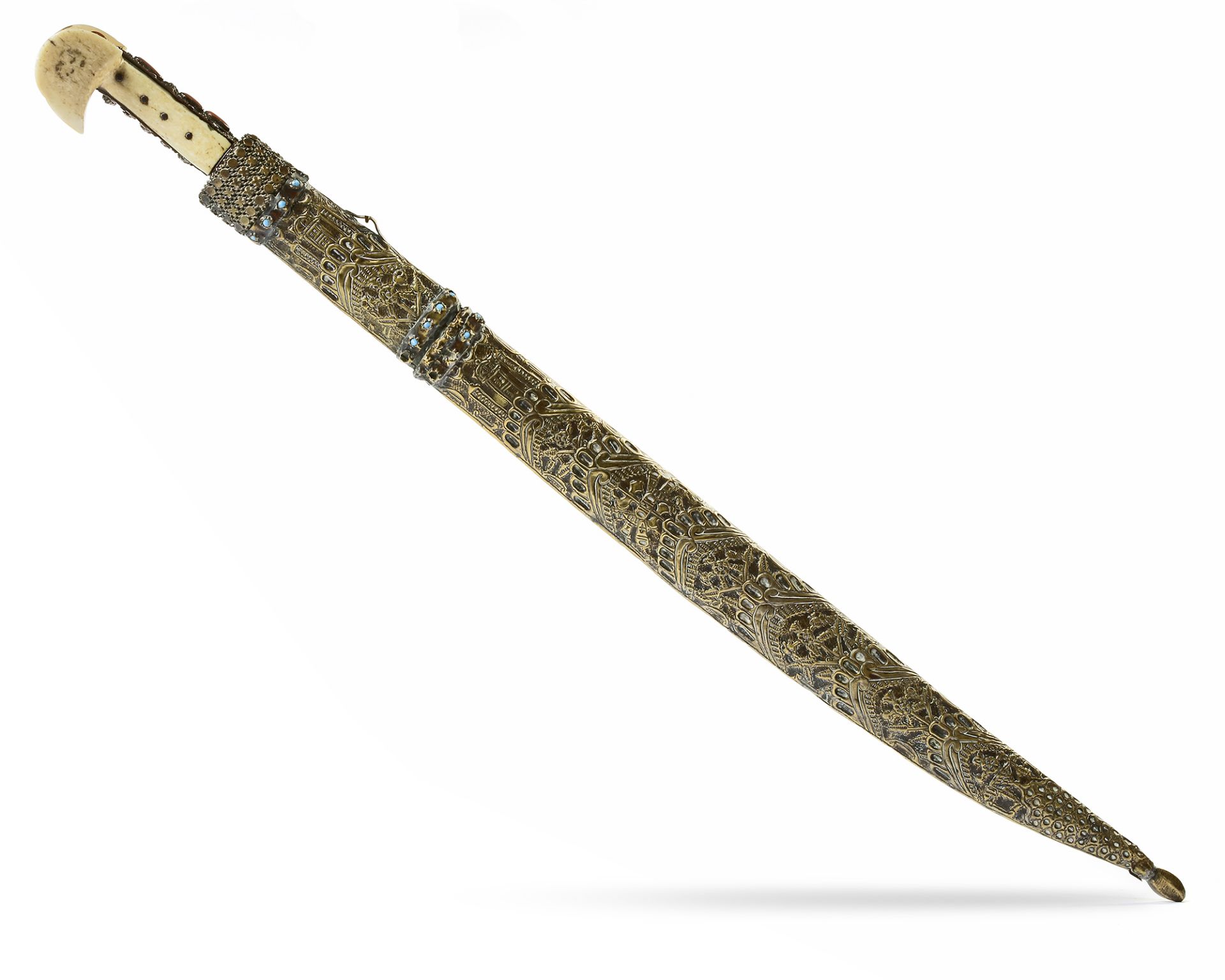 AN OTTOMAN IVORY-HILTED STEEL SWORD (YATAGHAN),TURKEY, LATE 18TH CENTURY - Bild 4 aus 6