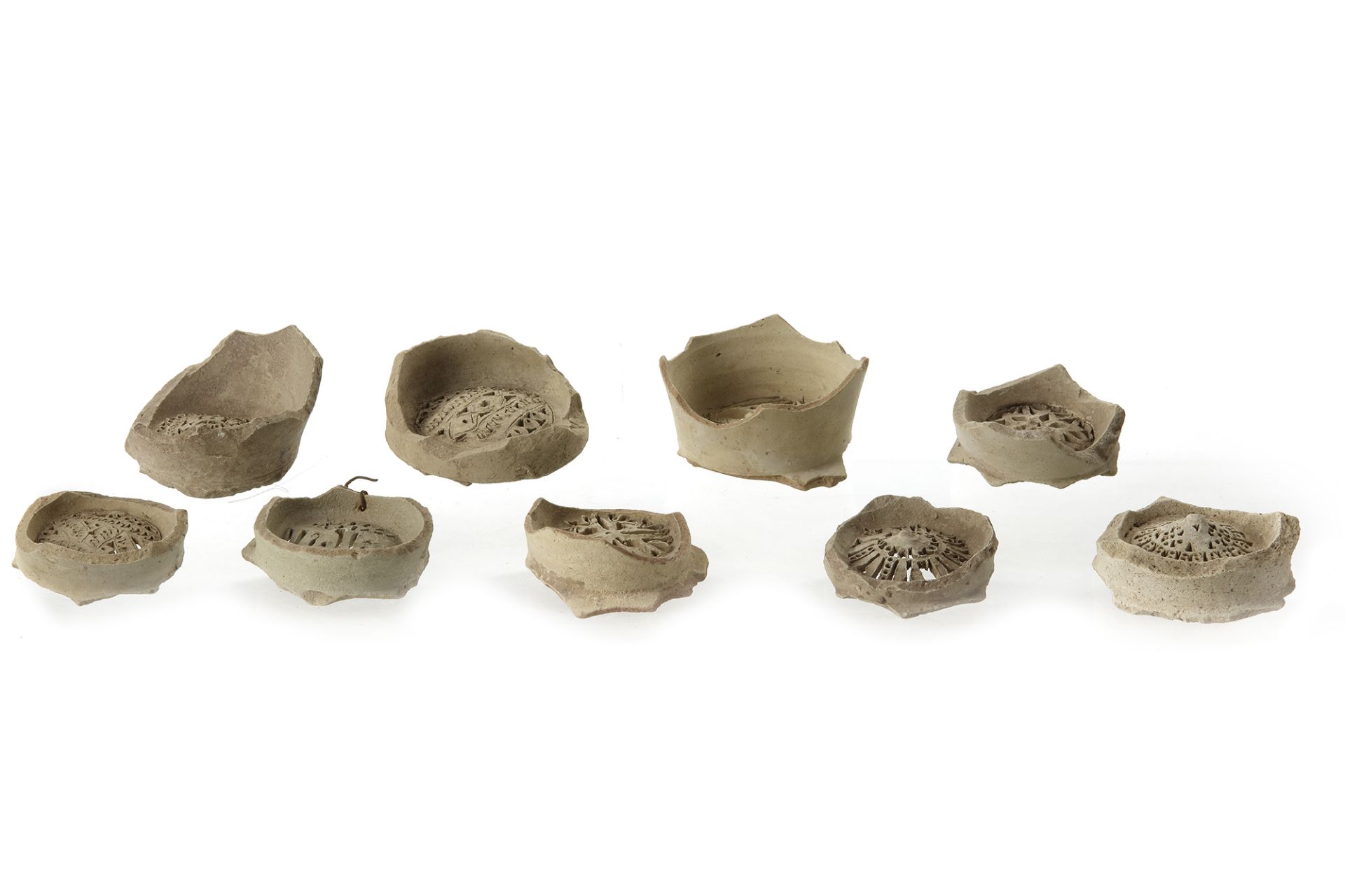 A GROUP OF NINE FATIMID UNGLAZED POTTERY WATER FILTERS, EGYPT, 10TH -11TH CENTURY - Bild 3 aus 4