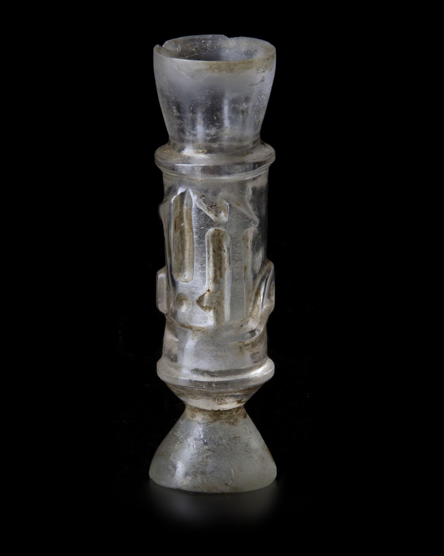 A FRAMENTARY FATIMID ROCK CRYSTAL MOLAR FLASK, EGYPT, 10TH CENTURY - Bild 5 aus 14