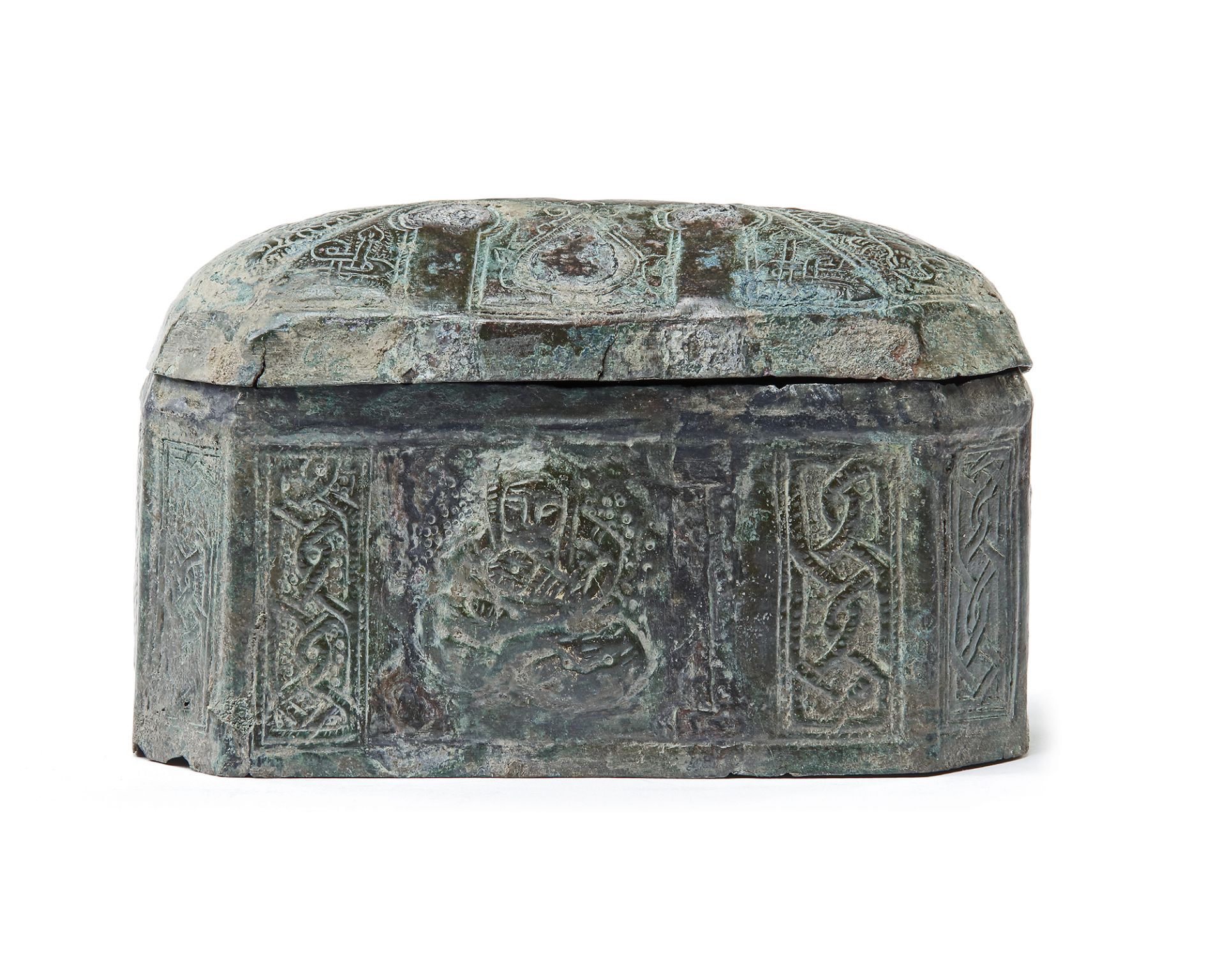 A SELJUK BRONZE BOX, 13TH CENTURY