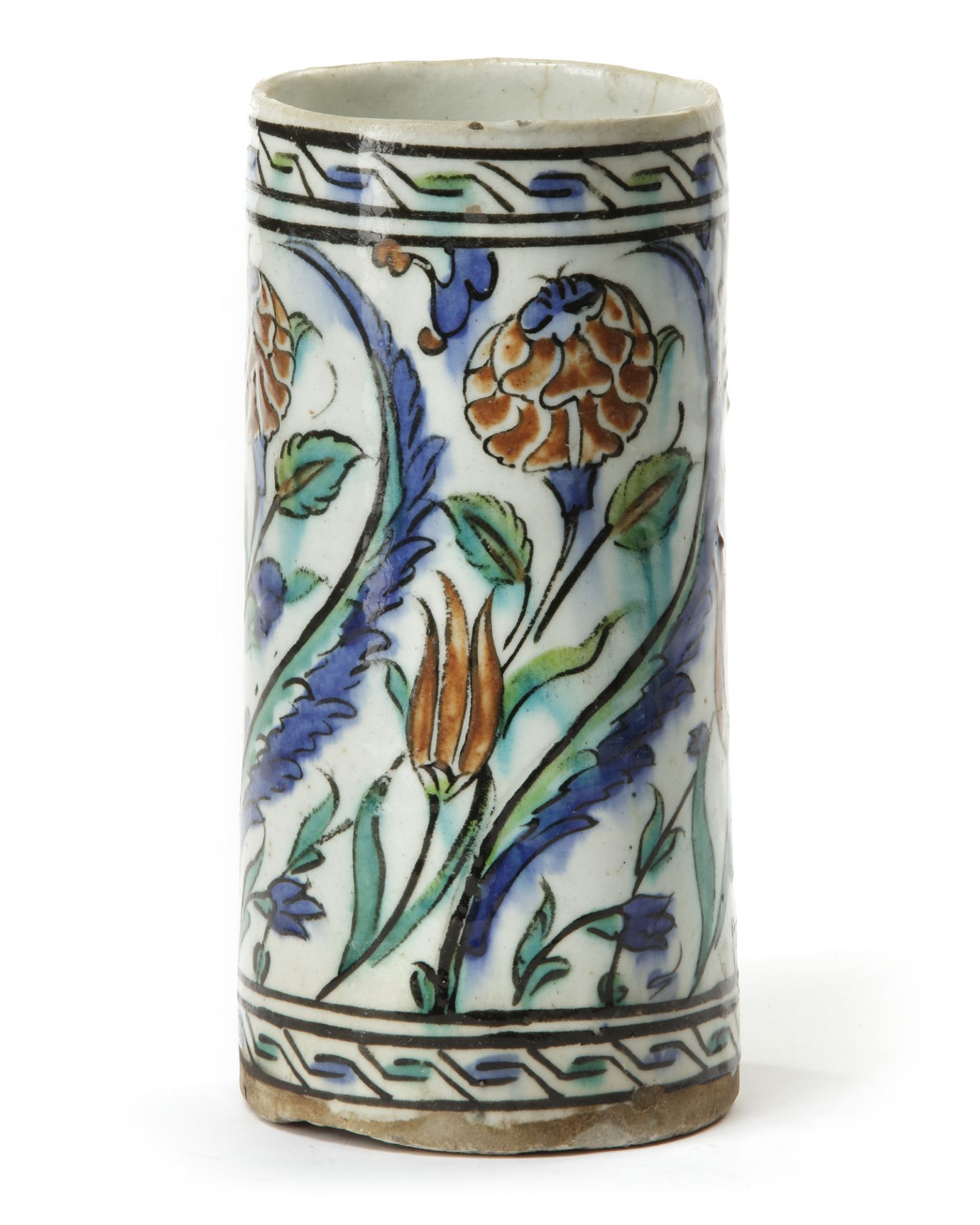 A LARGE IZNIK POTTERY TANKARD, OTTOMAN TURKEY, CIRCA 1580 - Image 4 of 10