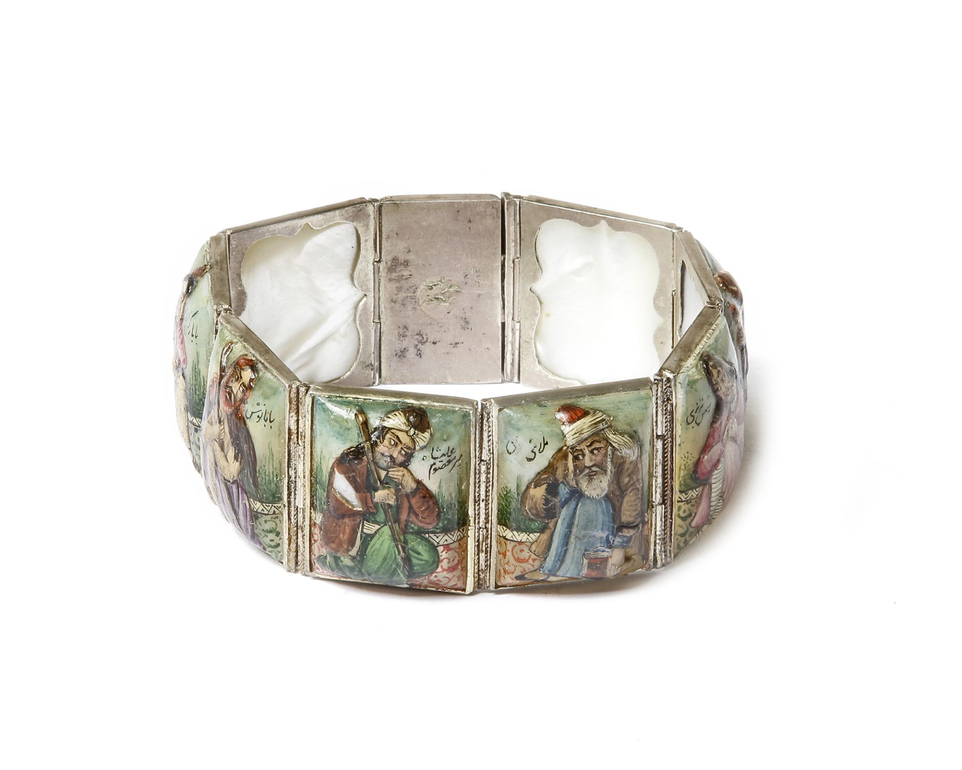 A QAJAR ENAMEL SILVER BRACELET, 19TH CENTURY - Bild 8 aus 8