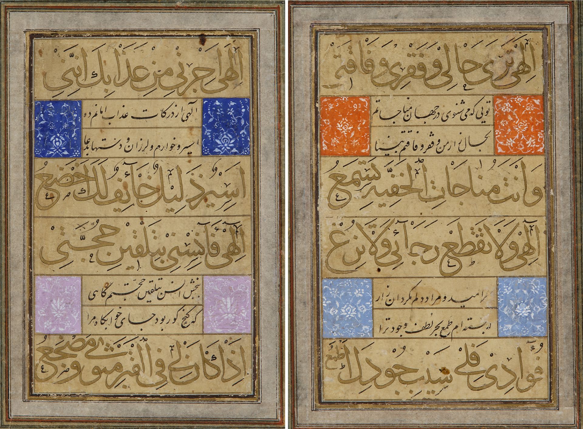 TWO TIMURID CALLIGRAPHIC PANELS, CIRCA 1600