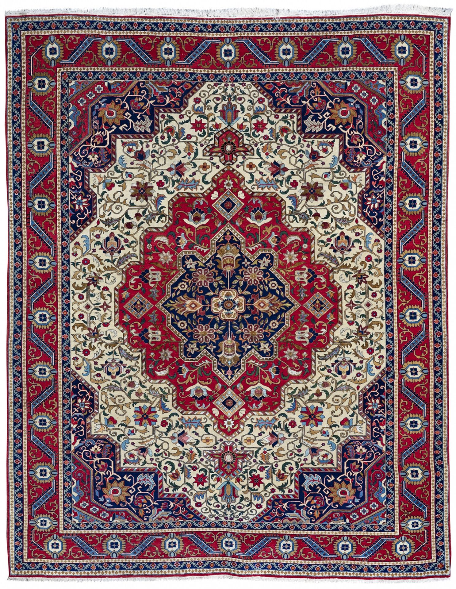 A TEHRAN CARPET WITH SILK, CIRCA 1910