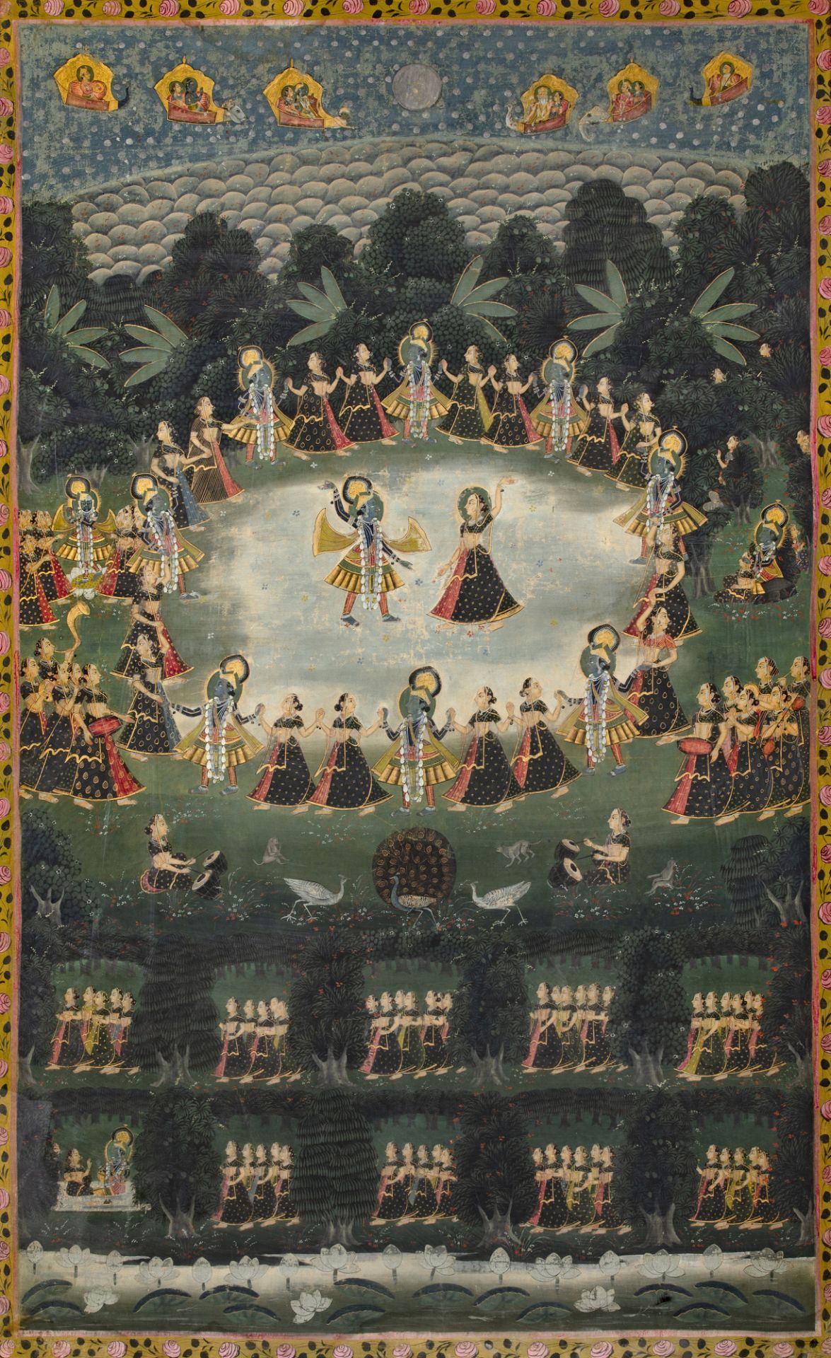 A PICCHVAI DEPICTING THE RASALILA, NORTH INDIA NATHDWARA,19TH CENTURY - Image 2 of 2