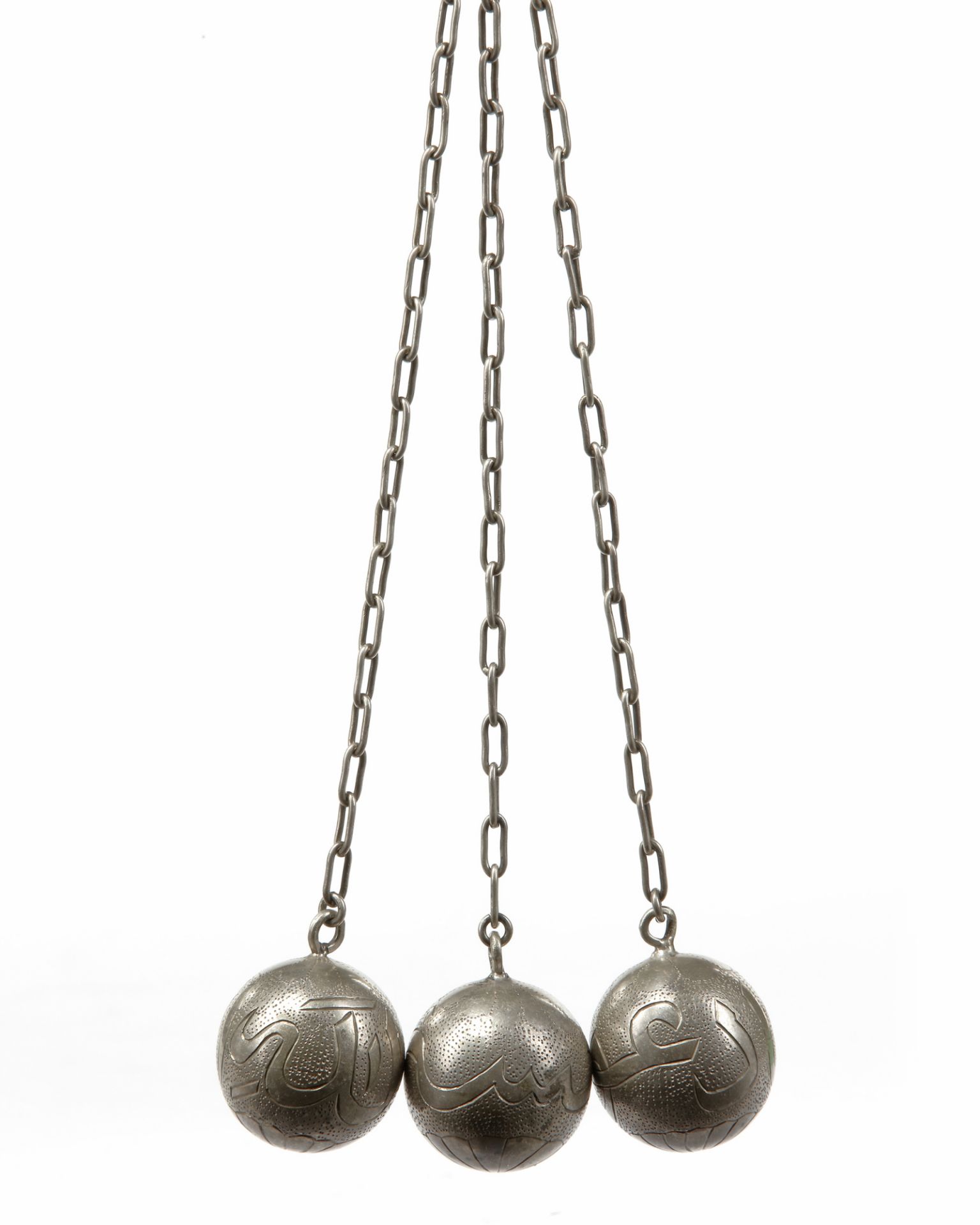 LARGE OTTOMAN SILVER PRAYER BEADS, LATE 19TH CENTURY - Image 5 of 12