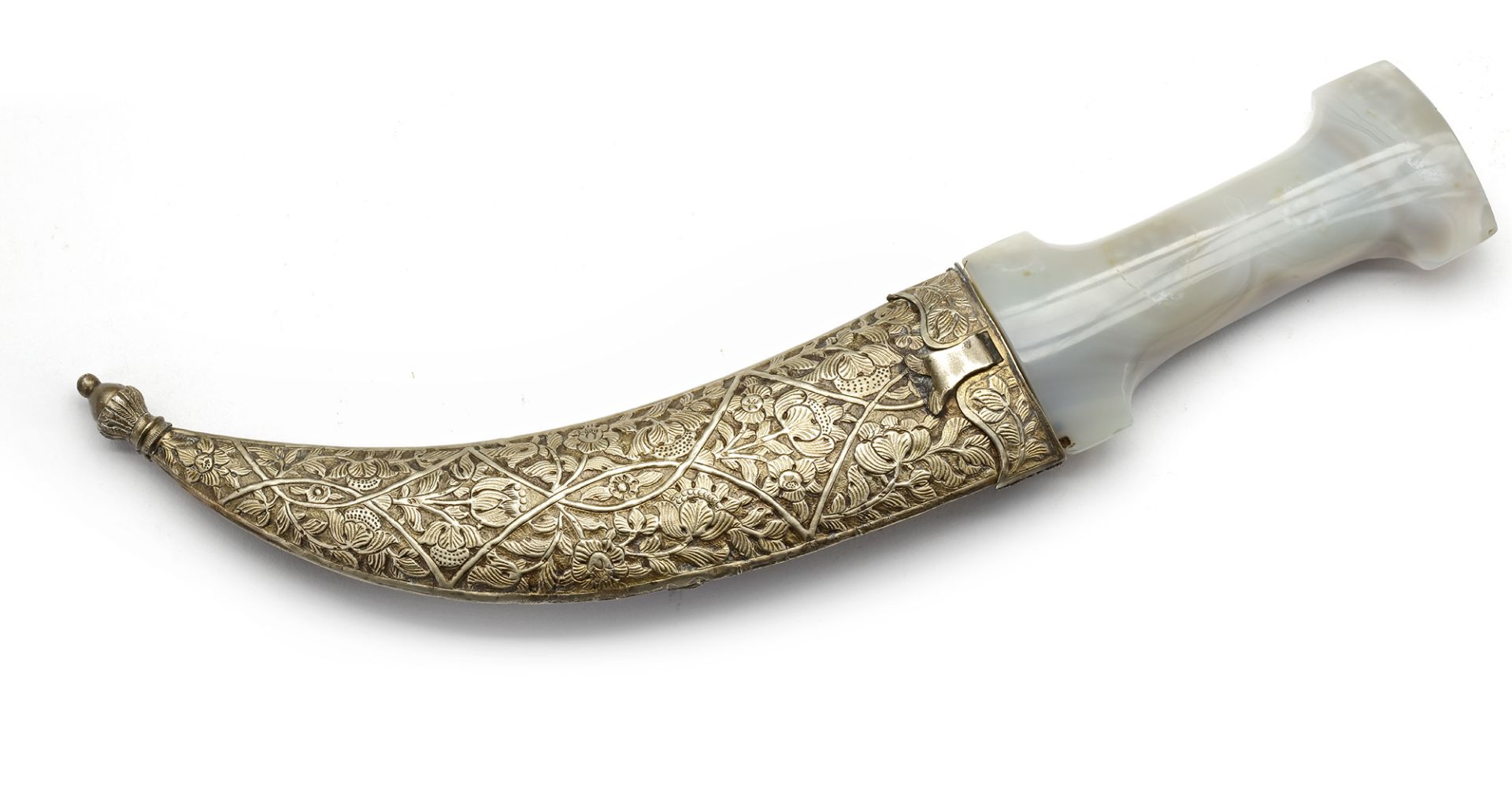 AN OTTOMAN JAMBIYA DAGGER WITH AGATE HILT AND FILIGREE SHEATH, OTTOMAN, TURKEY, 18TH CENTURY - Bild 8 aus 8