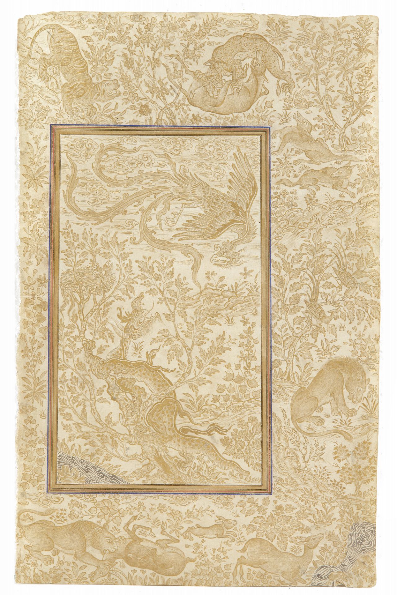 A GOLD ILLUMINATED FOLIO, PERSIA,18TH-19TH CENTURY