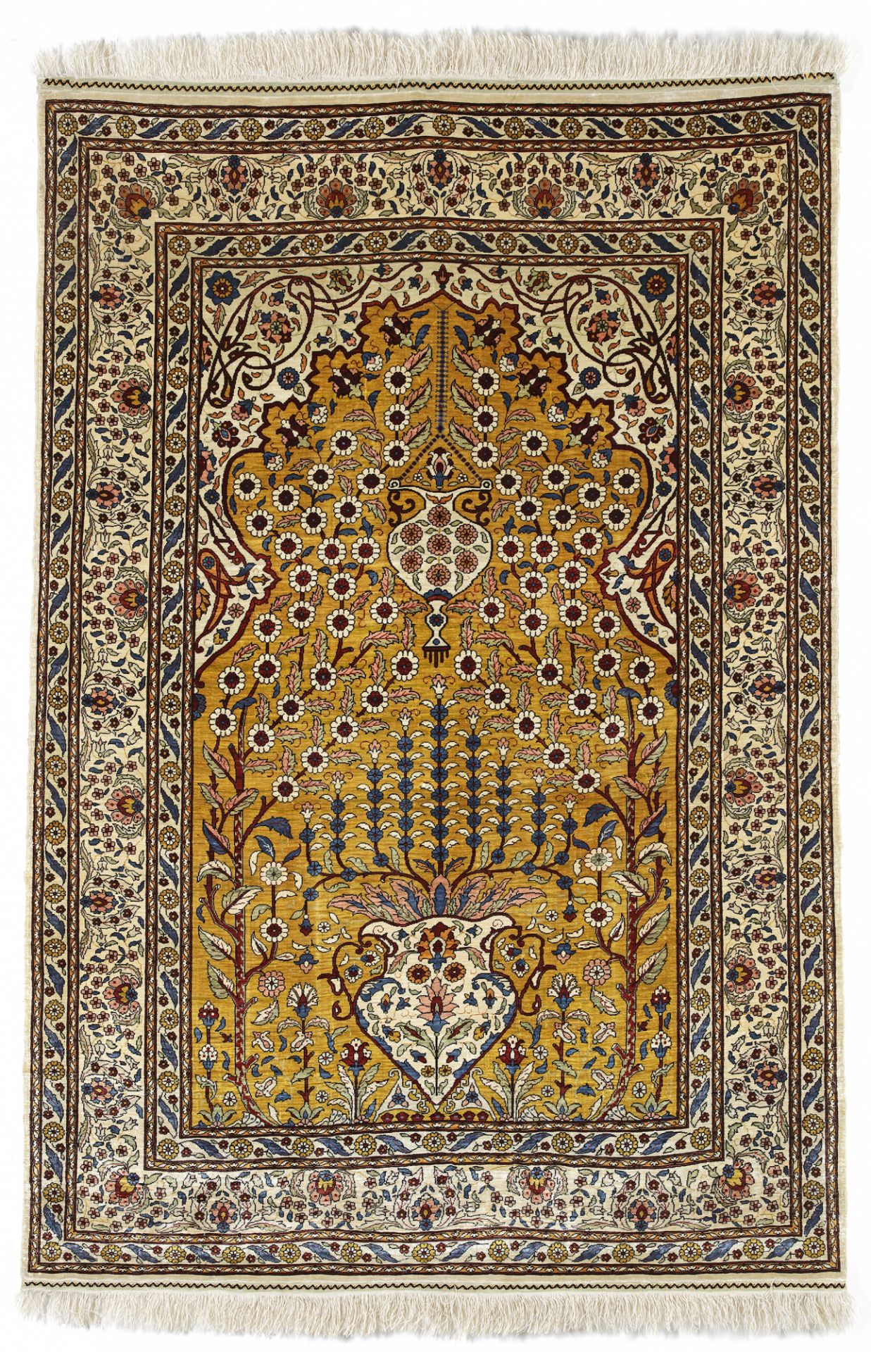 A TURKISH HEREKE SILK RUG, CIRCA 1960