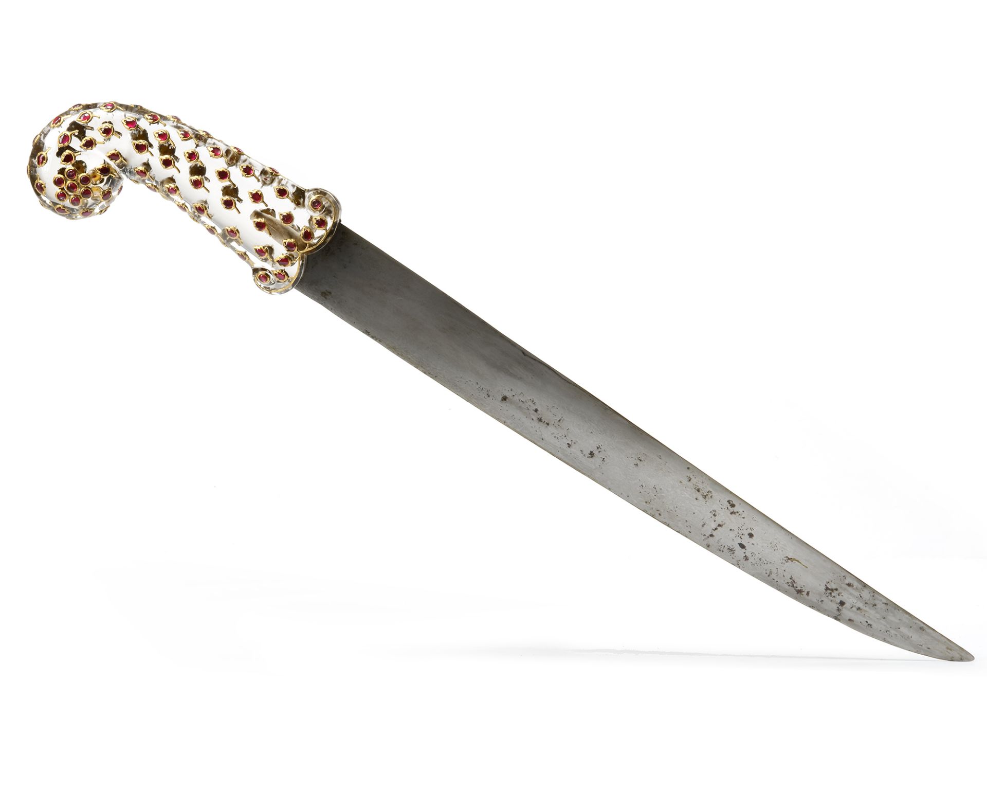 A GEM SET ROCK CRYSTAL-HILTED DAGGER, MUGHAL INDIA, 18TH CENTURY - Bild 8 aus 8