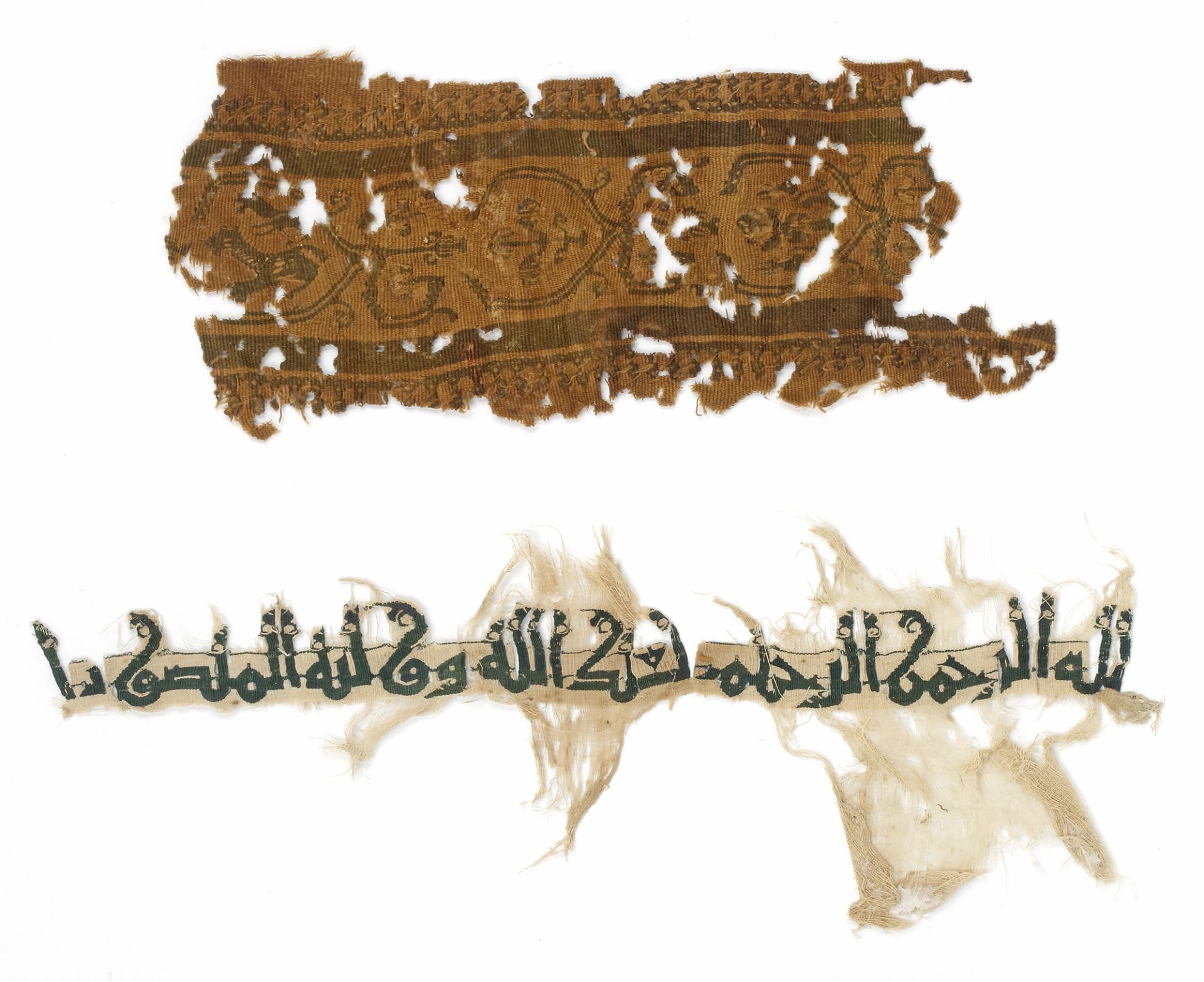 TWO FATIMID INSCRIBED TIRAZ FRAGMENTS, EGYPT, 11TH-12TH CENTURY